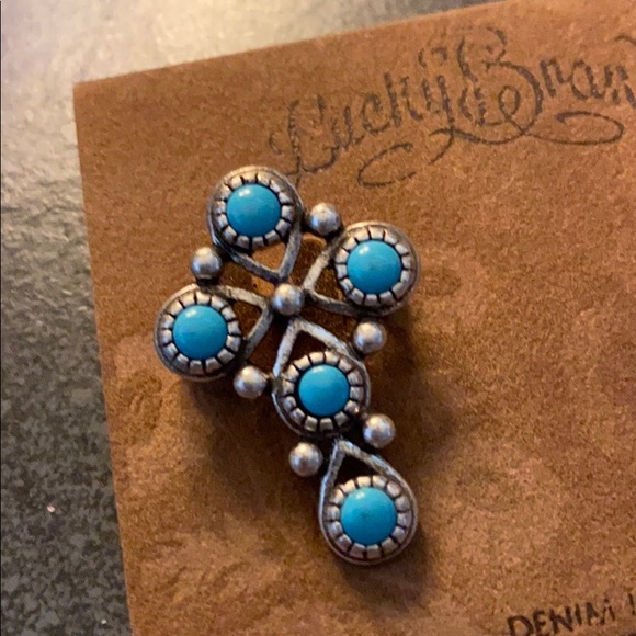 NEW Buddha/turquoise hippie cross pins Lucky Brand - Picture 3 of 8
